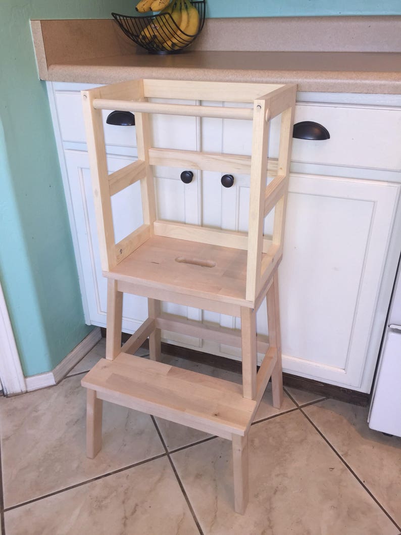 Montessori Kitchen Helper stool / toddler tower / wood step Etsy