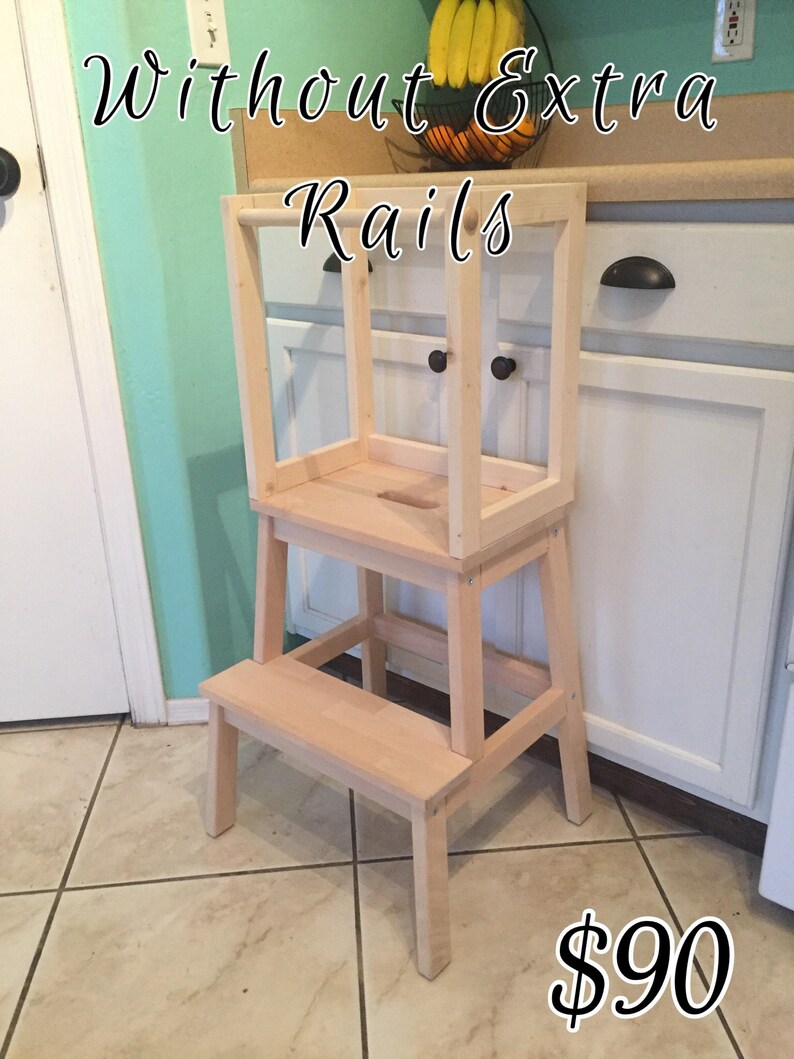 Montessori Kitchen Helper stool / toddler tower / wood step Etsy
