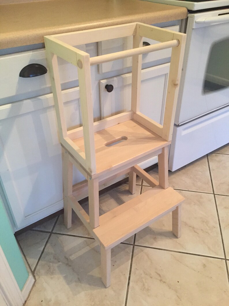 Montessori Kitchen Helper stool / toddler tower / wood step Etsy