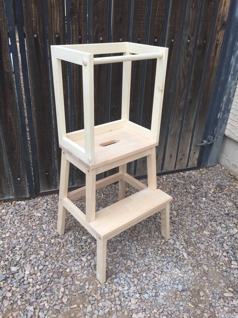 Montessori Kitchen Helper stool / toddler tower / wood step Etsy
