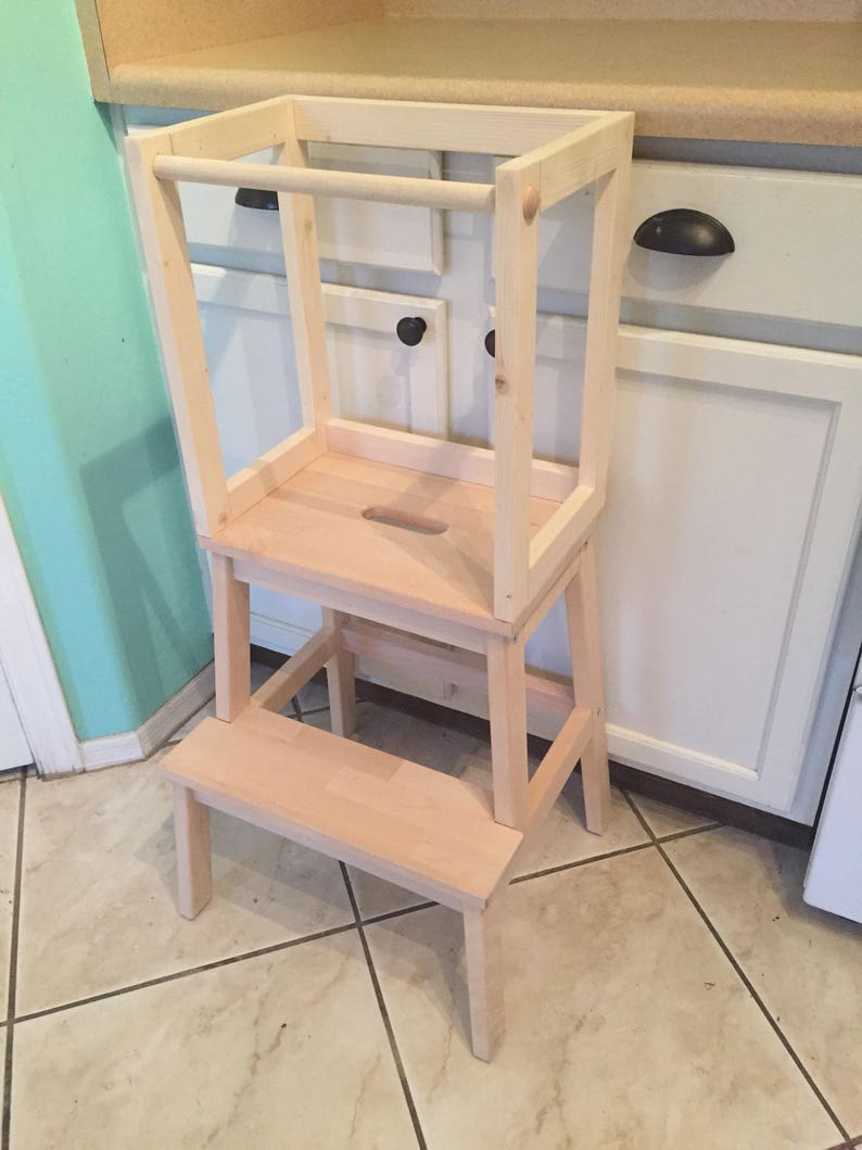 Montessori Kitchen Helper stool / toddler tower / wood step Etsy