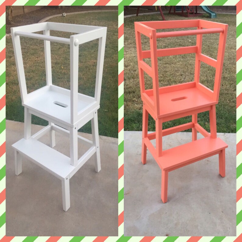 Montessori Kitchen Helper Toddler Tower Step Stool Kitchen Etsy