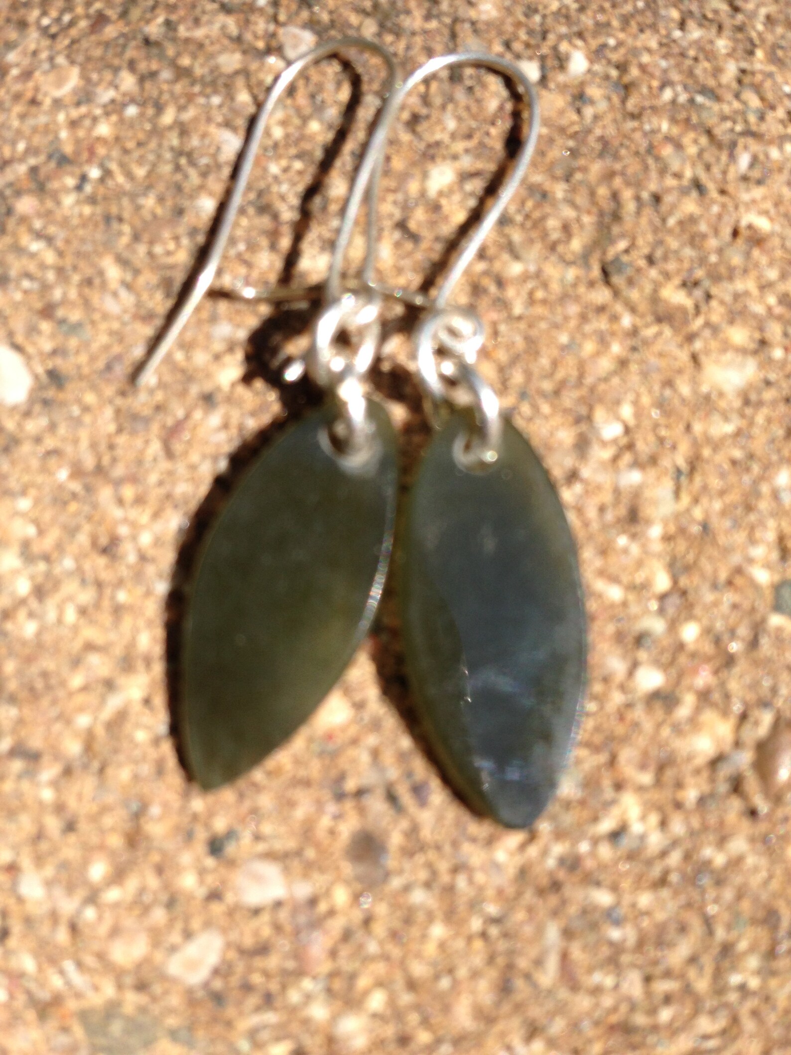 Wyoming Jade and Silver Earrings Etsy
