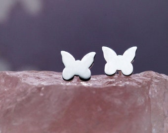 Sterling Silver Butterfly Stud Earrings / Silver Butterfly Earrings / Animal Stud Earrings