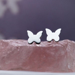 Sterling Silver Butterfly Stud Earrings / Silver Butterfly Earrings / Animal Stud Earrings