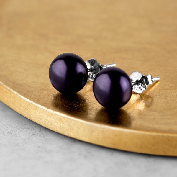 Black Pearl Earrings Etsy