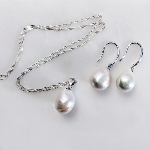 ■ENGBROX■ silver925 rhythmical pearl drop necklace EBNL240 Amazon.com: 925 Sterling Silver Irregular Freshwater