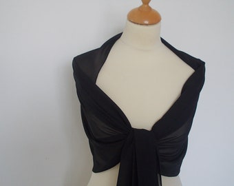 black chiffon evening shawl