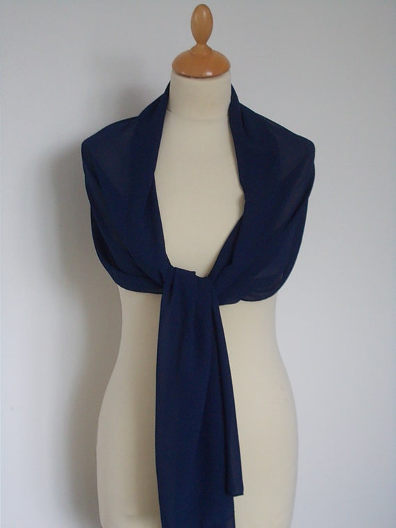 navy chiffon wrap shawl
