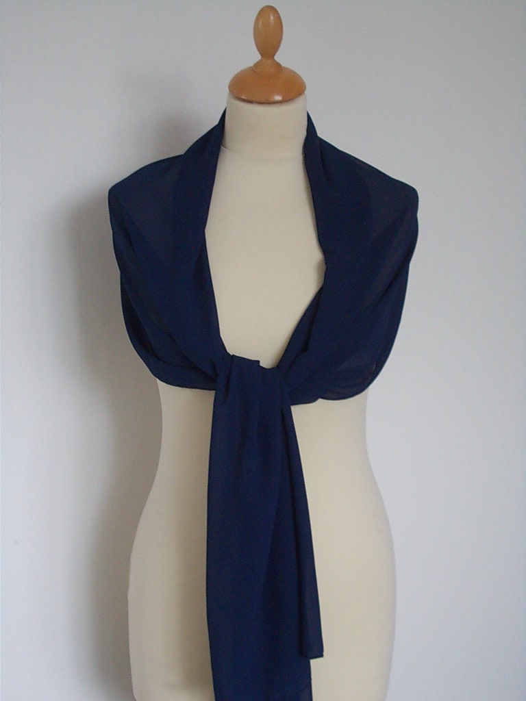 navy blue chiffon wrap