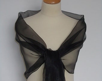 black sheer shawl