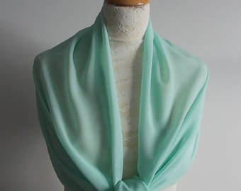 Mint chiffon wrap, shawl for weddings, prom, races. UK seller