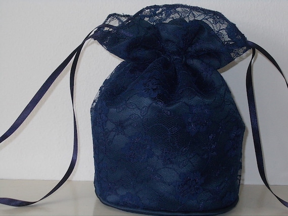 navy lace bag