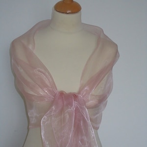 Soft pink organza wrap shawl scarf for bridesmaids,  weddings, prom, races. UK seller