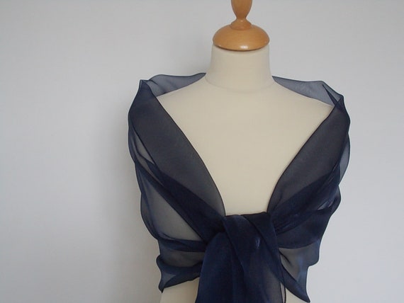 navy organza wrap