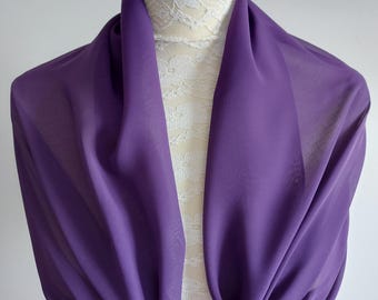 Mauve purple  chiffon wrap shawl scarf for brides,  bridesmaids,  weddings, prom, races. UK seller