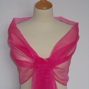 Hot pink  organza wrap shawl scarf for bridesmaids,  weddings, prom, races. UK seller