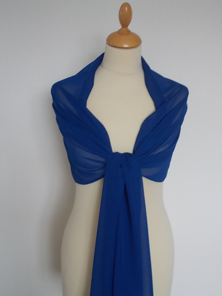 blue chiffon wrap