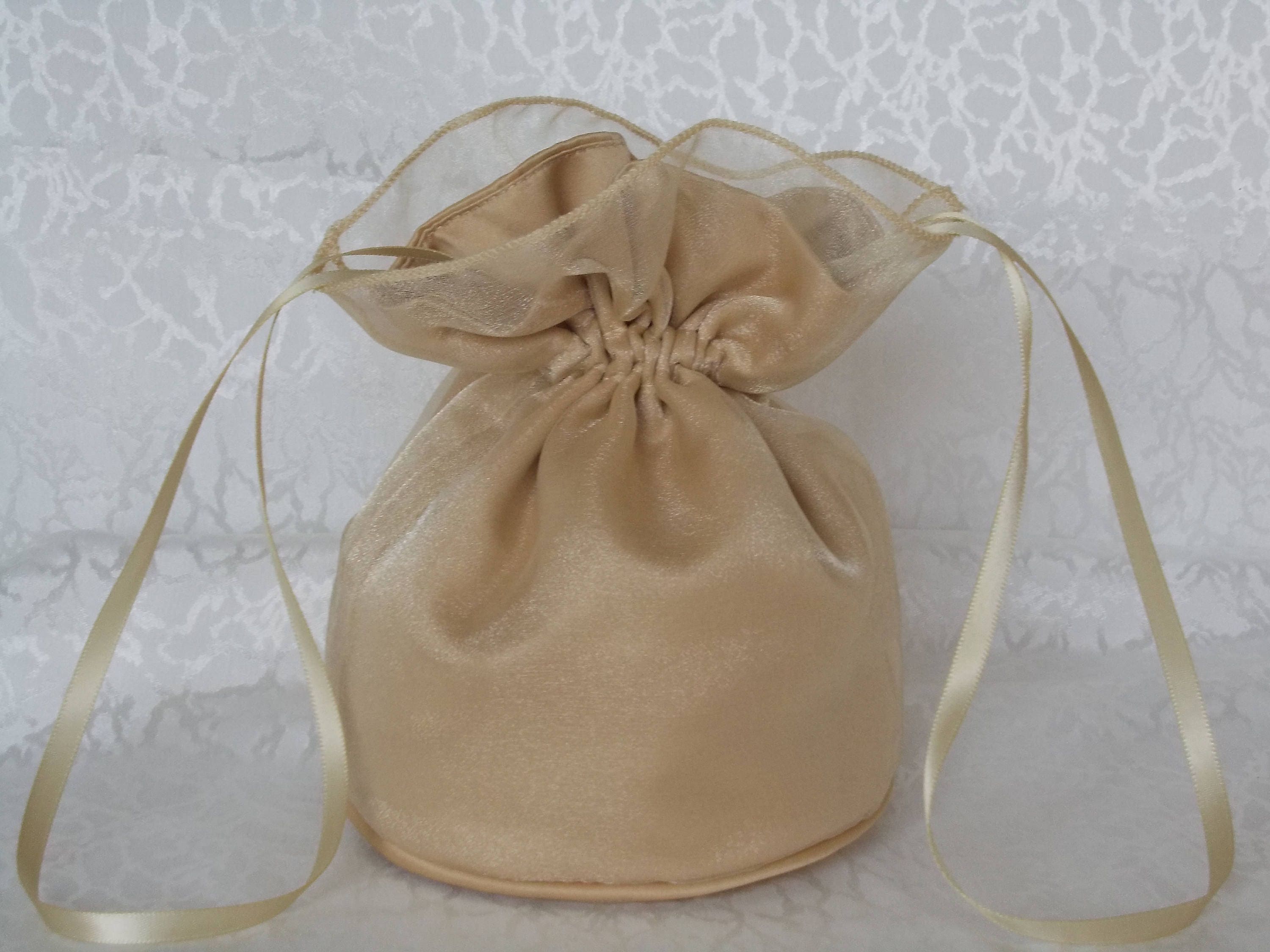 gold satin bag