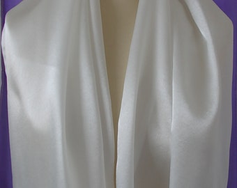 Lovely ivory satin wrap shawl scarf for bridesmaids,  weddings, prom, races. UK seller