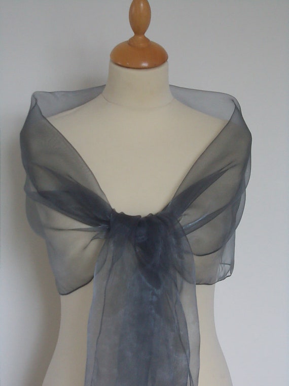 dark grey organza wrap shawl scarf for 