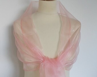 Peach organza wrap shawl scarf for bridesmaids,  weddings, prom, races. UK seller