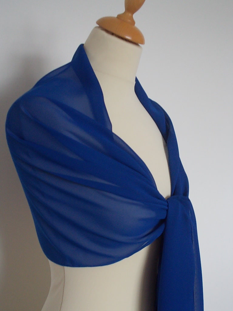 blue chiffon wrap