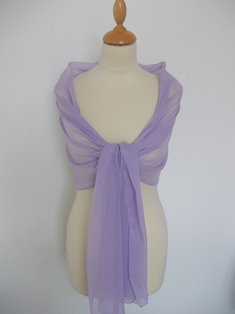 races UK seller Lilac chiffon wrap shawl scarf for bridesmaids prom weddings