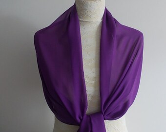 Purple chiffon wrap shawl scarf for brides,  bridesmaids,  weddings, prom, races. UK seller