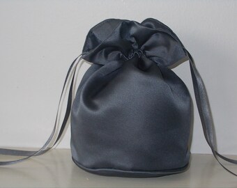 gray evening bag