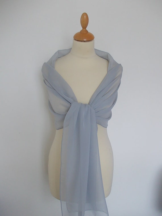 grey chiffon wrap