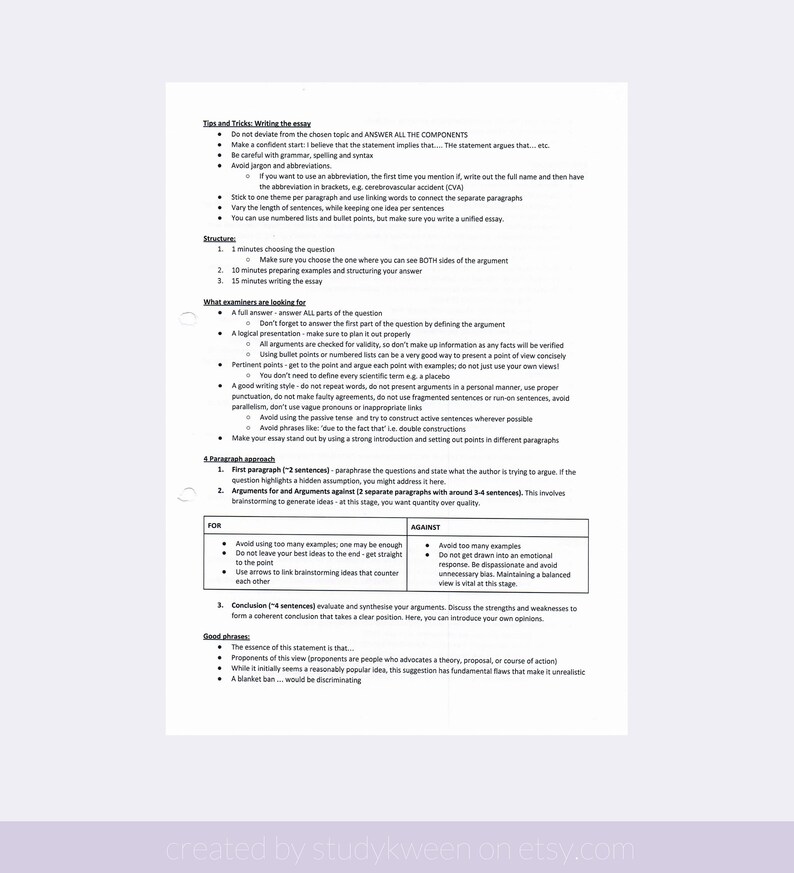 Bmat section 3 knowledge image