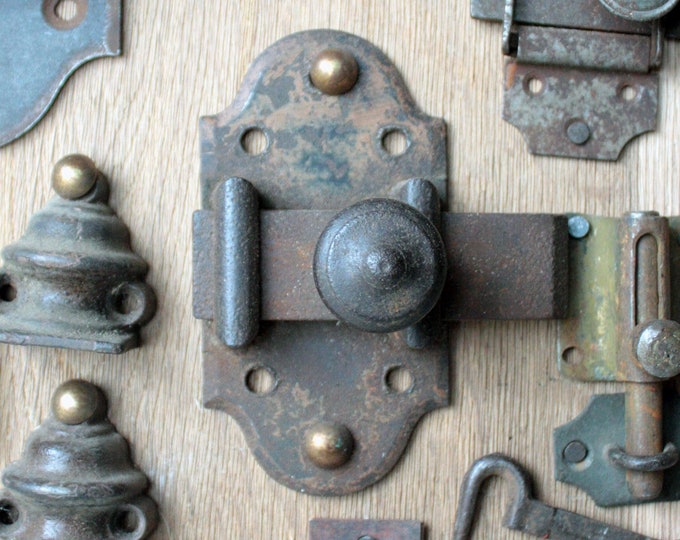 Medium French Antique Deadbolt With Patina in Iron for Etsy