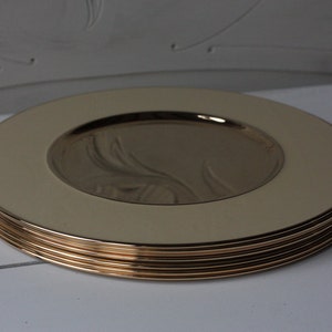 Set of 8 1960s Antica Italia 24k Gold Plated Charger Plates