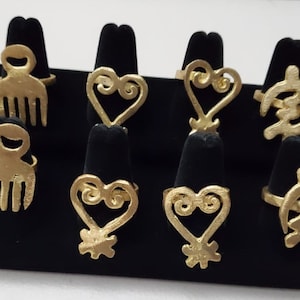Adinkra Symbol African Brass Ring (unisex)