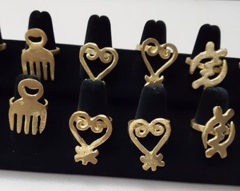 Adinkra Symbol African Brass Ring (unisex)