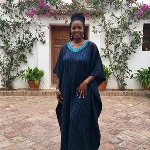 knee length dresses for ladies Blue Indigo Eyelet Santiago 4 Maxi Dress