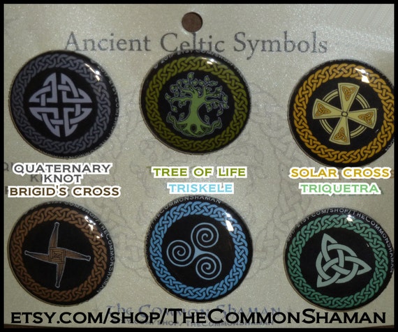 celtic symbol pins quarternary knot tree of life solar cross etsy