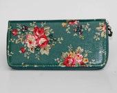 Items similar to Womens Floral Wallet, Floral wallet, Blue Floral ...