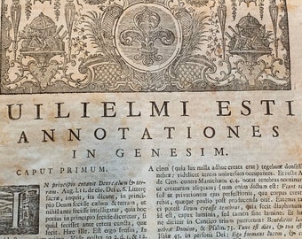 1759 Vellum Folio Latin Annotations in Sacred Scriptures – Every Book of the Bible and Apocrypha - Guilierma Estii