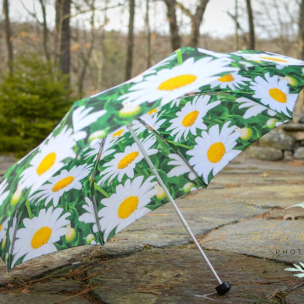 Custom Designed Umbrella floral photography,41" span,MANUAL Lightweight Umbrella,Flower Print,Daisy Photography,Rain