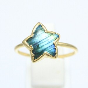 Labradorite Ring, Gold Ring, Labradorite Star Ring, Gold Stacking Ring, Engagement Ring For Women, Labradorite Ring,February Birthstone Ring