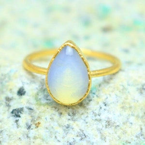 Opalite Ring, Gold Ring, Gemstone Ring, Opal Ring, Stacking Ring, Dainty Ring, Statement Ring, Engagement Ring For Women, Birthstone Ring,