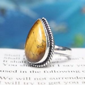 Natural Tiger Eye Ring 925 Sterling Silver Ring Dainty Ring - Etsy