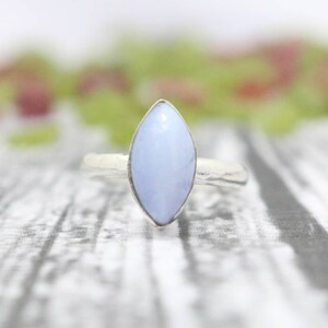 Blue Lace Agate Ring, 925 Sterling Silver Ring, Gemstone Ring, Sterling Silver Simple Ring, Statement Ring, Silver Ring, Birthstone Ring