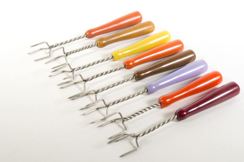 Vintage potato forks corn forks celluloid handle Vintage Etsy