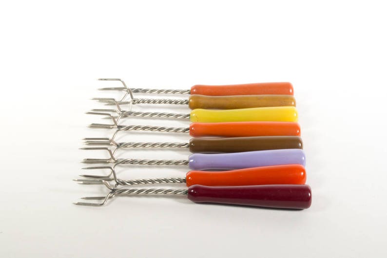 Vintage potato forks corn forks celluloid handle Vintage Etsy