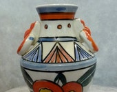 Signed Czechoslovakia Vase Jug Double Ring Handles Handle Handled Czech Pottery Flower Vase Vintage Czech Vase