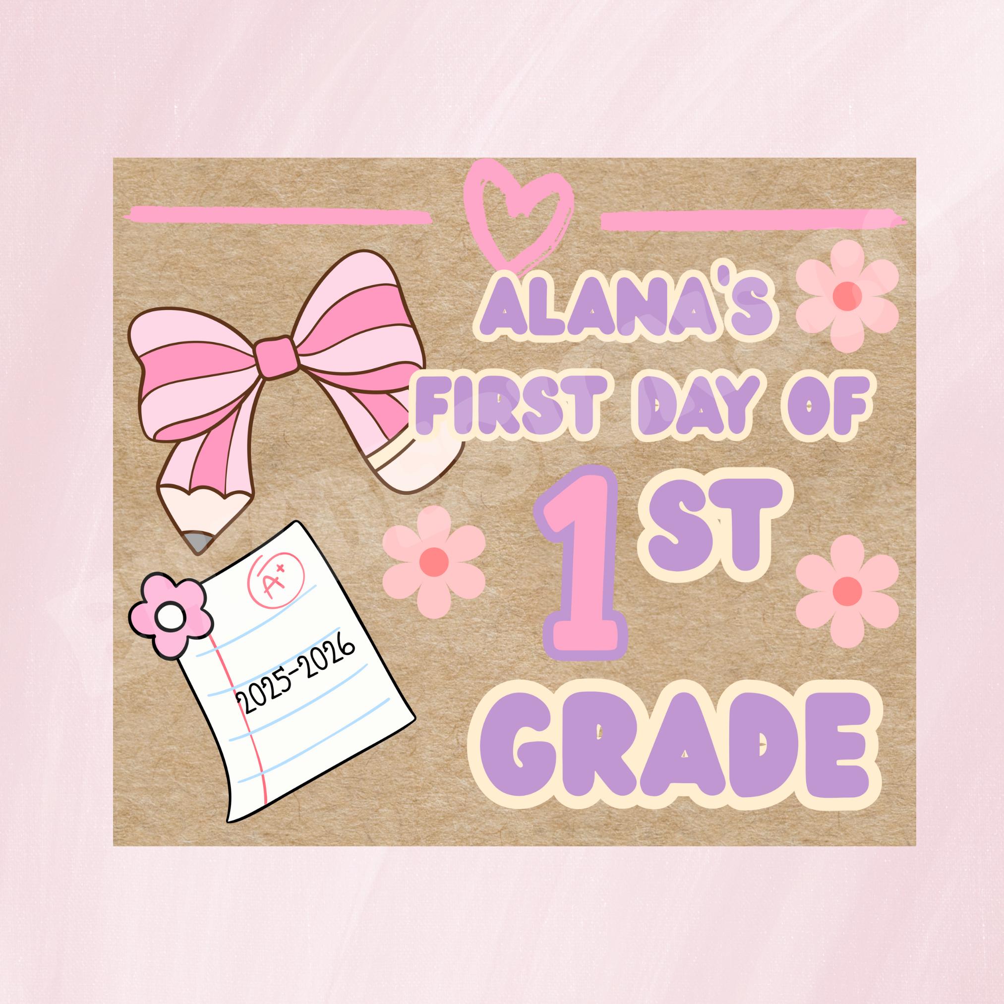Personalized Painted Banner, Custom Back To School Sign, Custom Party Banner, First Day of School, Photo Prop Background, Custom Name Grade