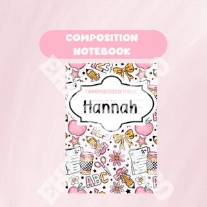 Personalized Composition Notebook, Custom School Notebook, Cute Name Journal, Student Gift, Back to School, Teacher Gift, Custom Notebook